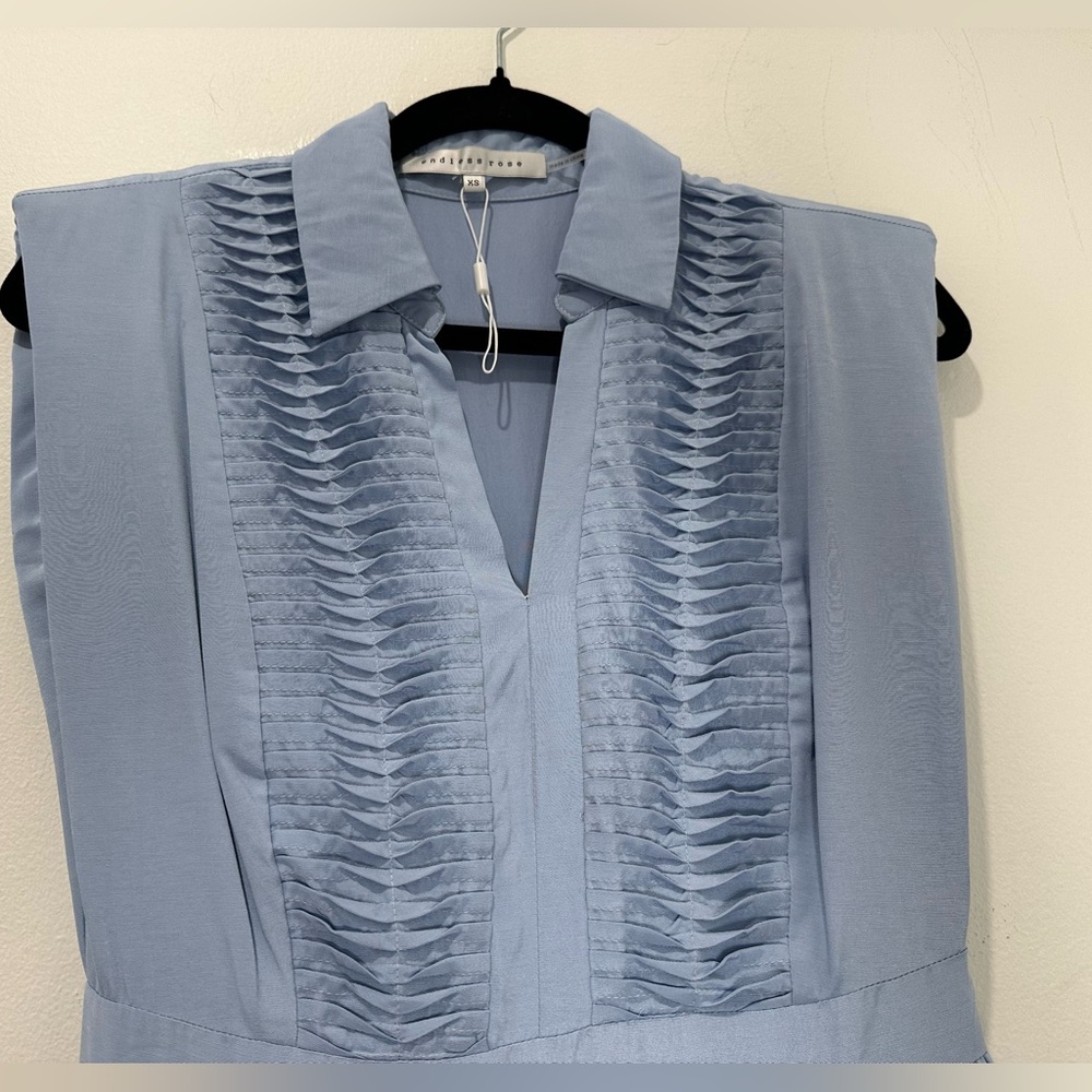 Endless Rose Light Blue Ruffled Blouse - Picture 8 of 14